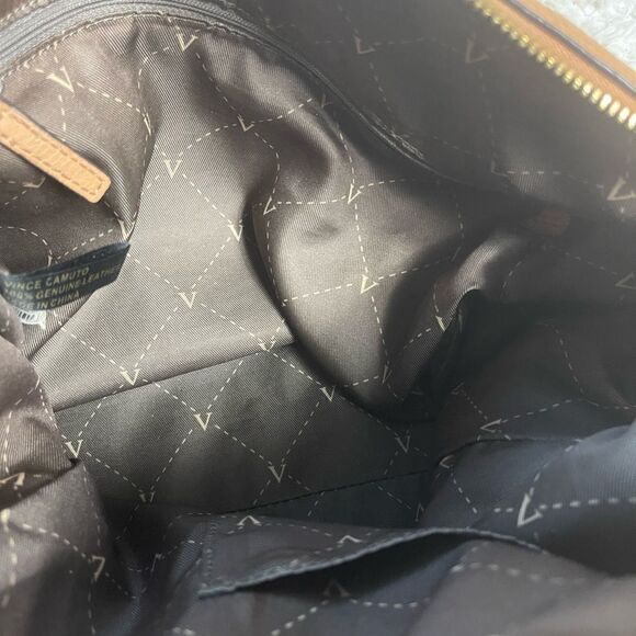 VINCE CAMUTO Toasted Tan / Light Brown Pebbled Leather Hobo Shoulder Bag - Picture 11 of 14